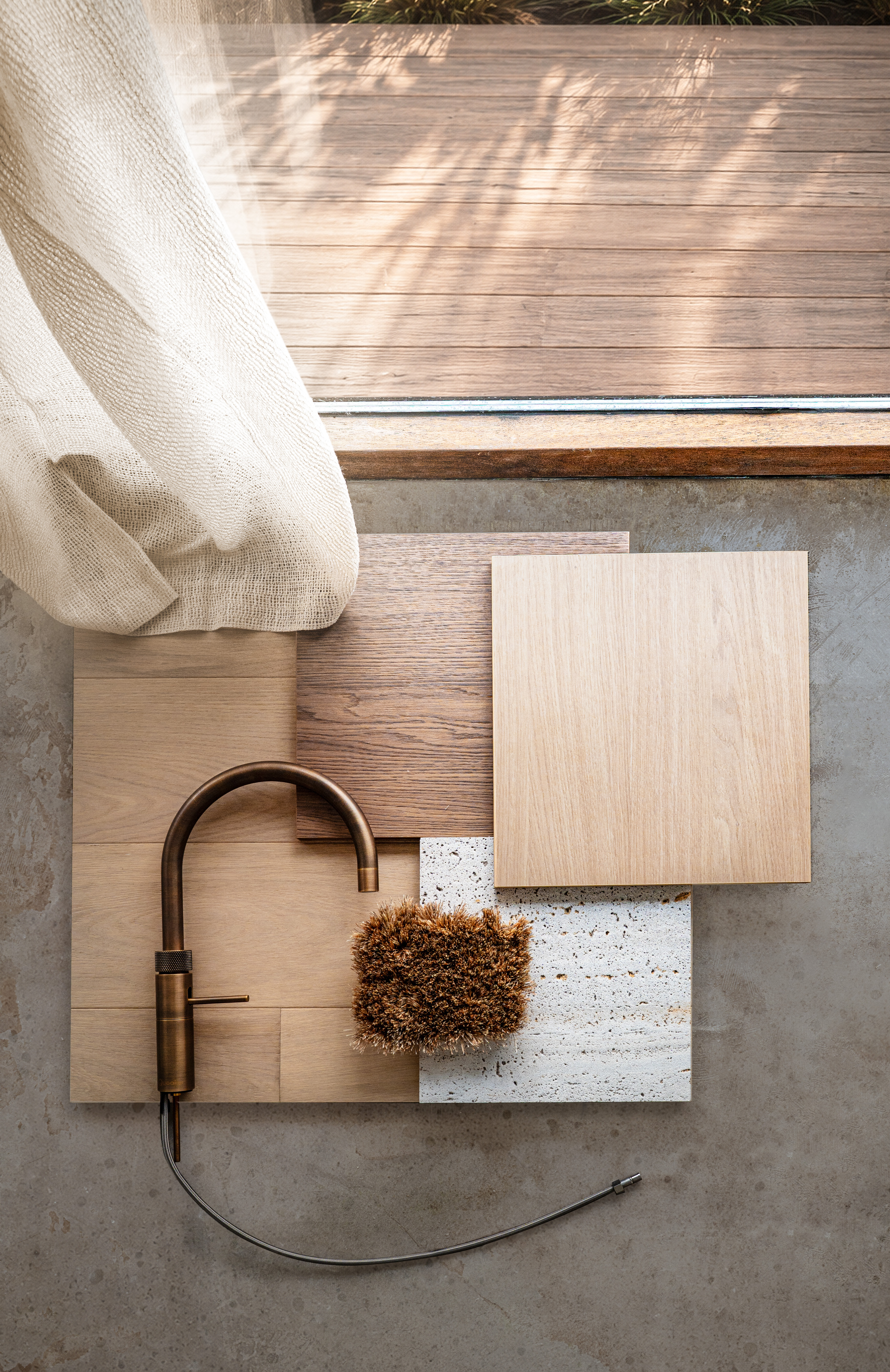 Materialenpalet voor het interieur van Vaart